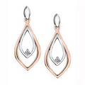 10K White & Rose Gold Double Teardrop Earrings with Diamond (0.04 CT. T.W.)